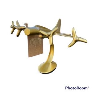 NEW Gold Airplane Sculpture
